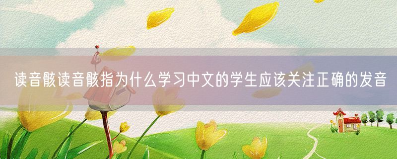 读音骸读音骸指为什么学习中文的学生应该关注正确的发音